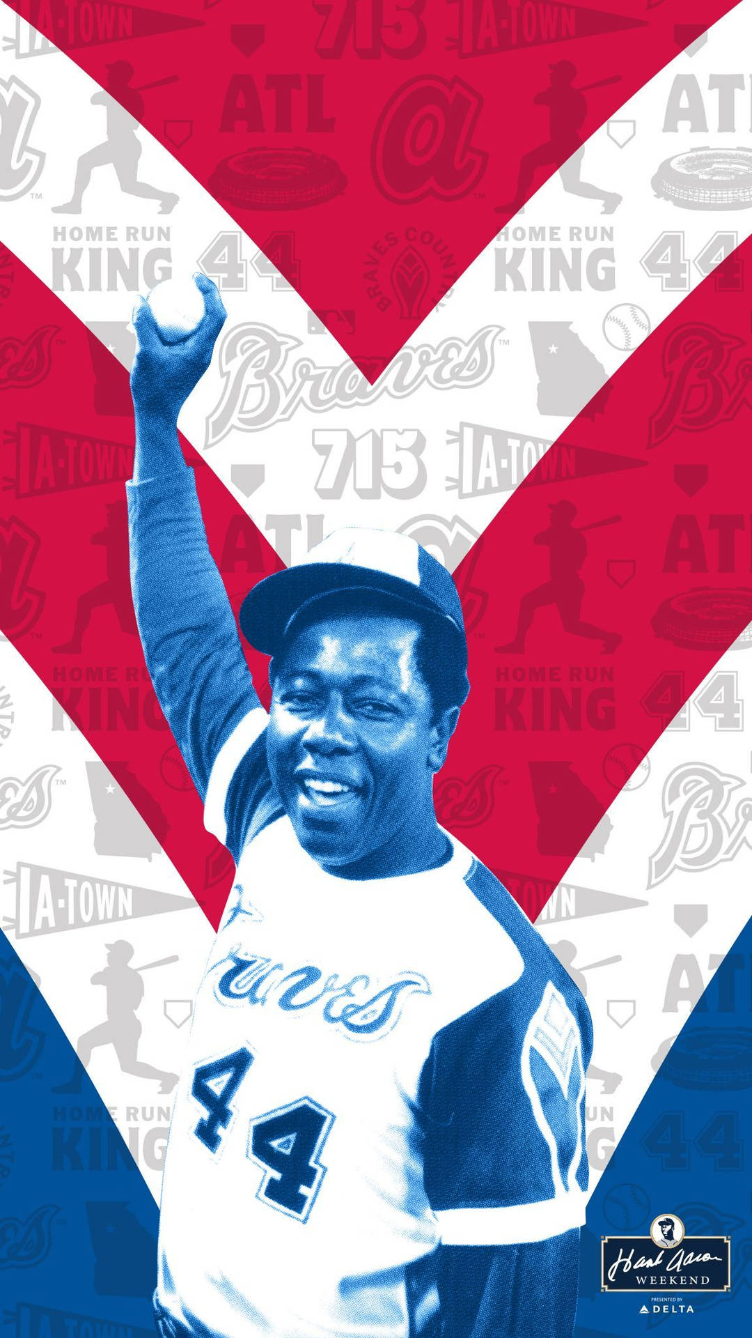 Hank Aaron Red, White, And Blue Wallpaper