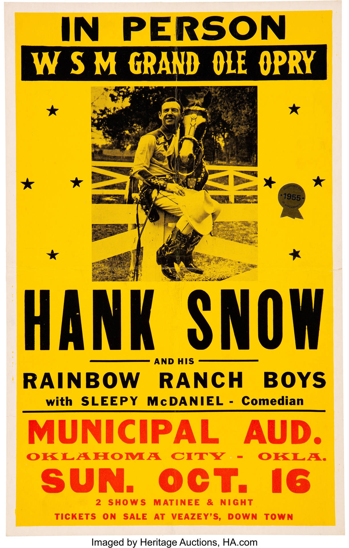 Pósteramarillo De Oklahoma De Hank Snow. Fondo de pantalla