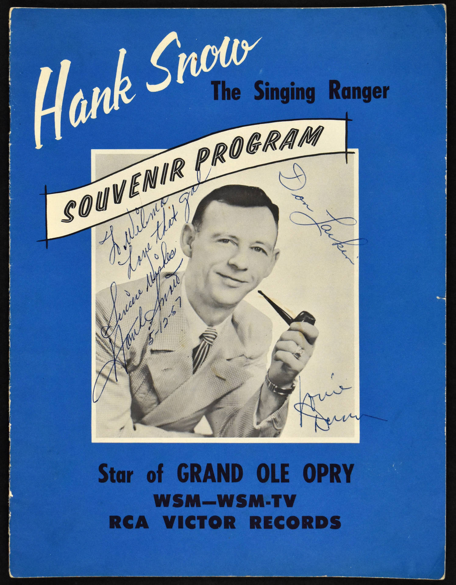 Hank Snow synger Rangering Autograf på tapetet. Wallpaper