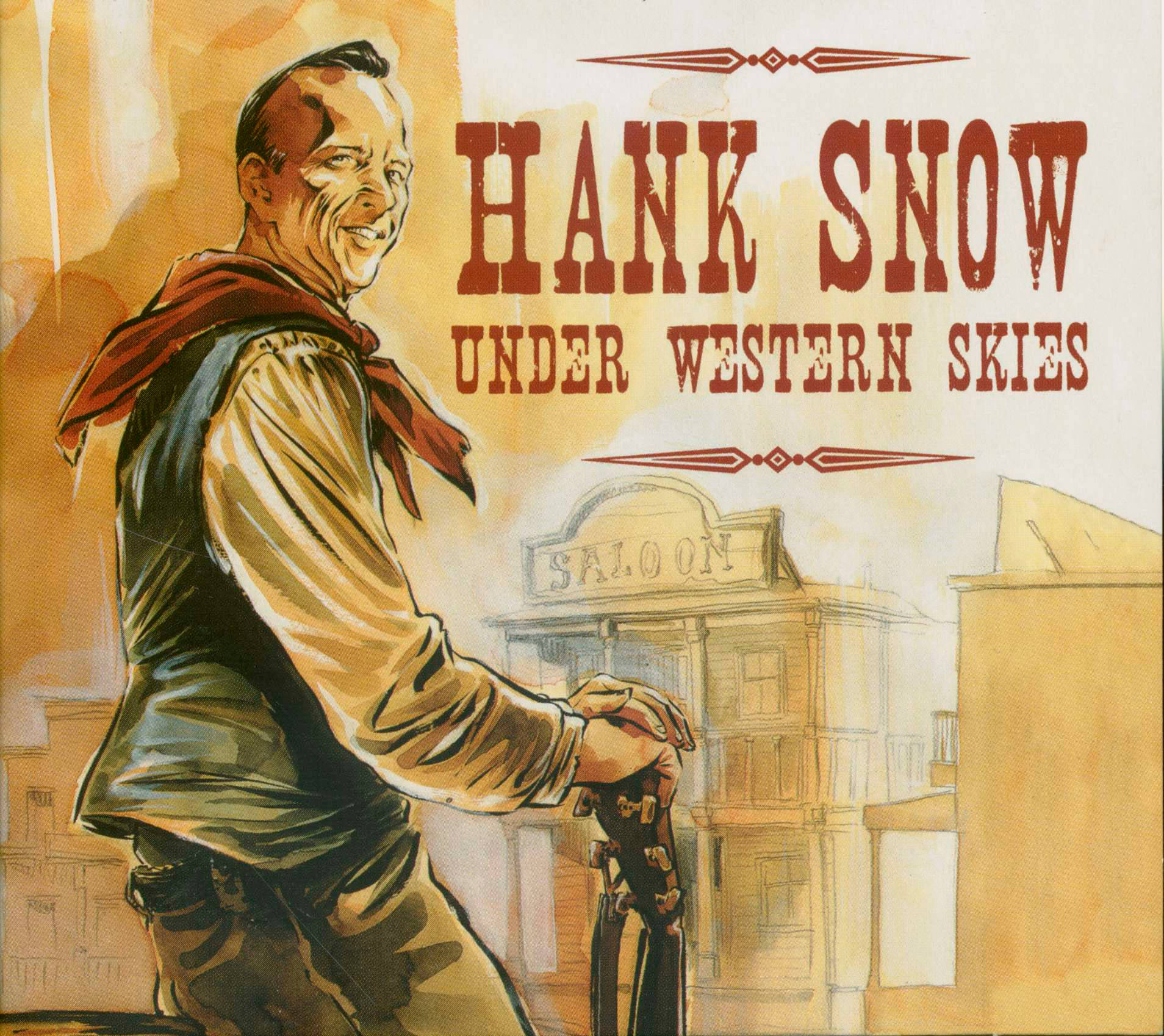 Hank Snow Under Vestlige Himmel Kunst Tapet Wallpaper