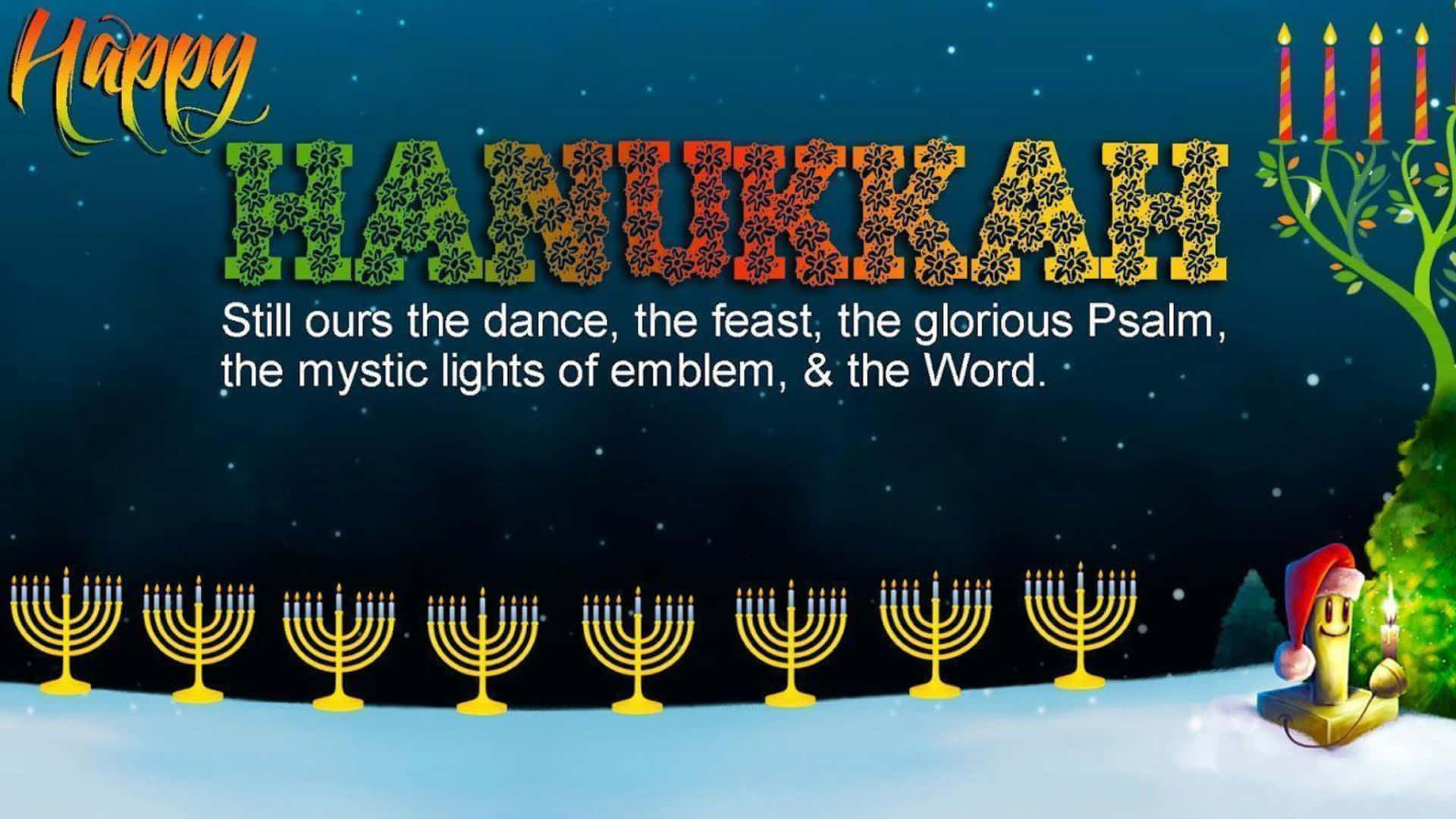 A beautiful illustration of Hanukkah to bring light and joy to the holiday season.