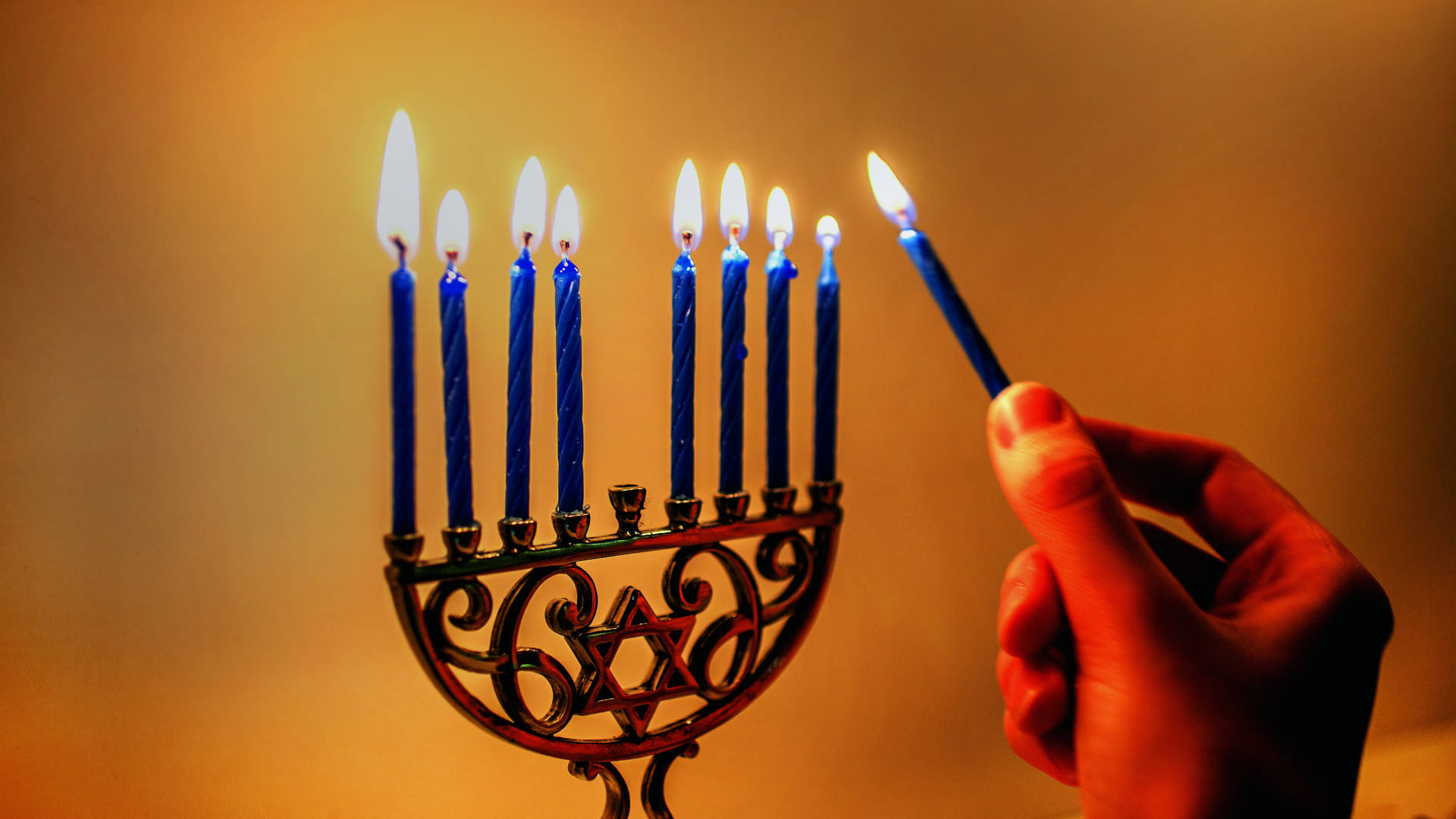 Hanukkah Candle Lighting Background