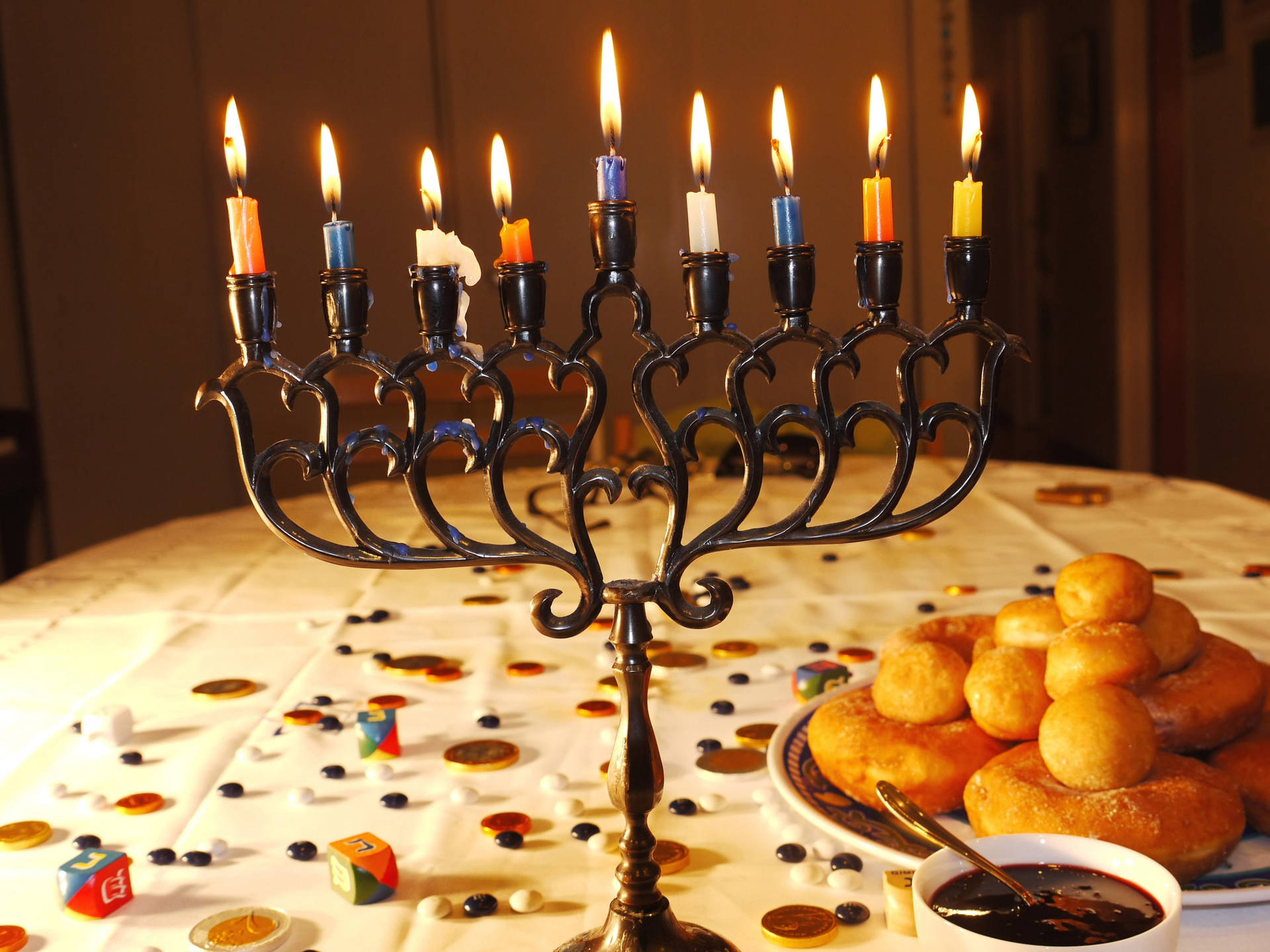 Tapet med temaet Hanukkah jødisk højtid Wallpaper