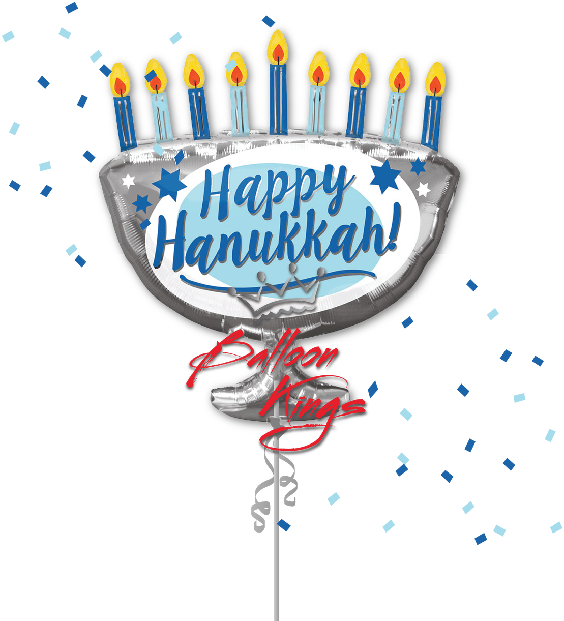 Hanukkah Menorah Balloon Celebration PNG
