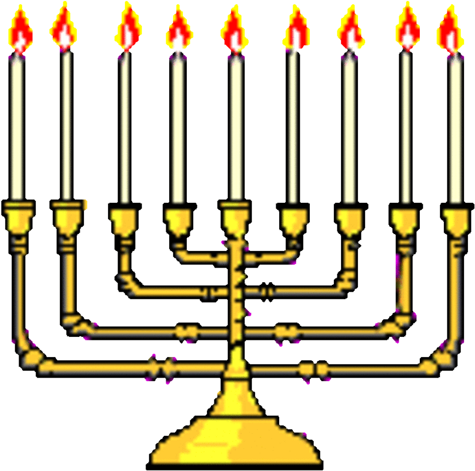 Hanukkah Menorah Fully Lit PNG