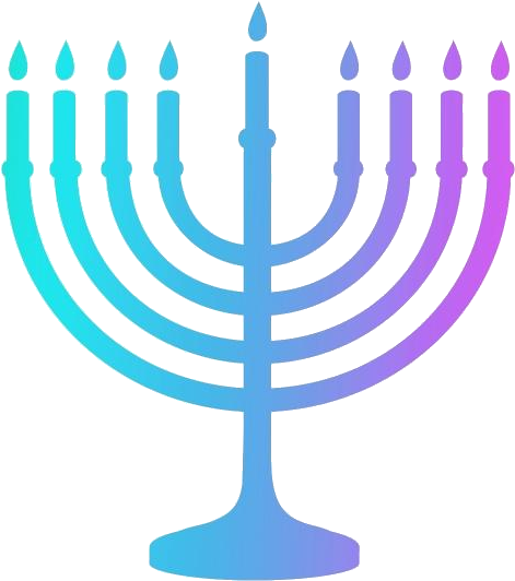 Hanukkah Menorah Gradient Design PNG