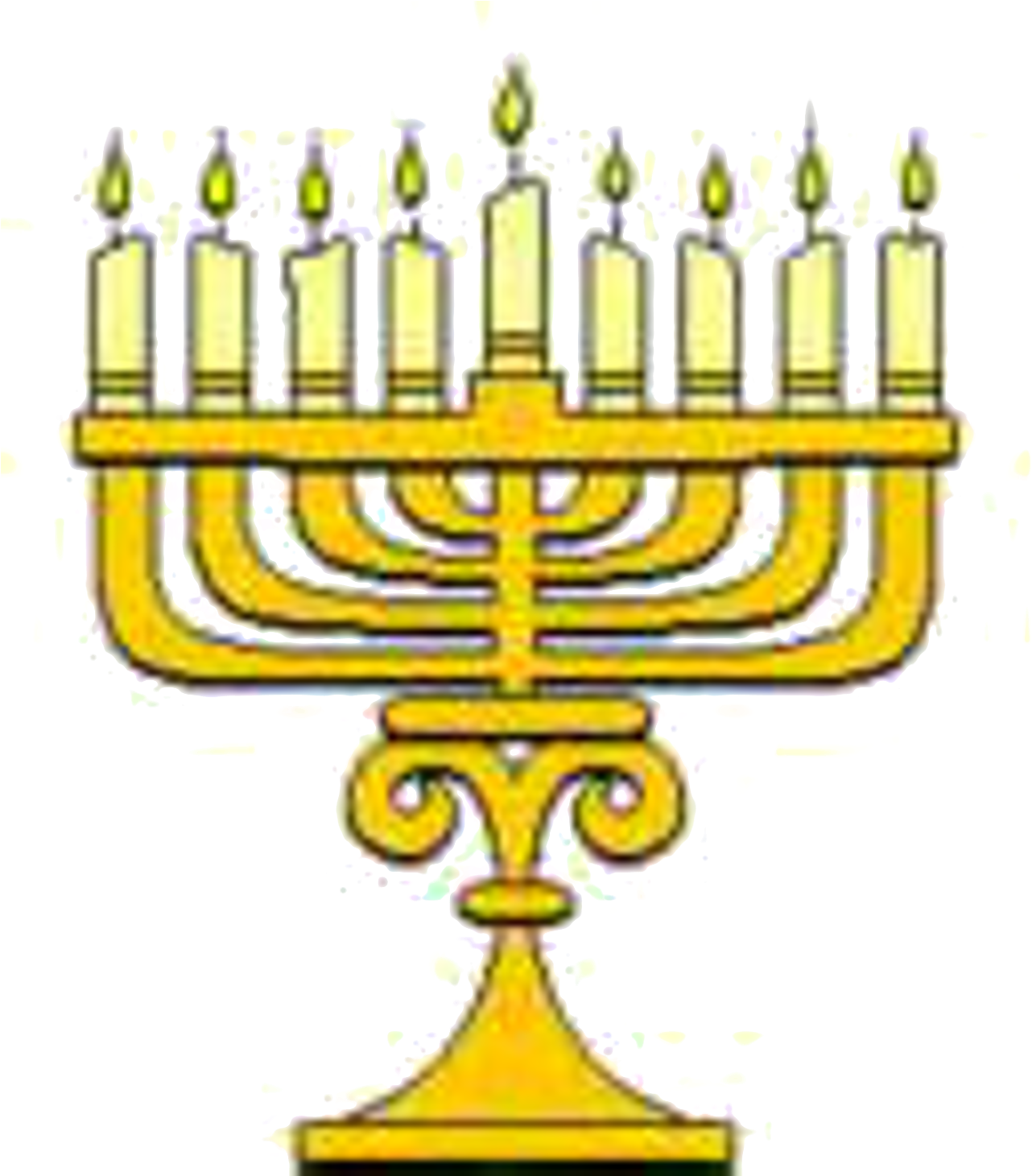 Hanukkah Menorah Lit Candles PNG