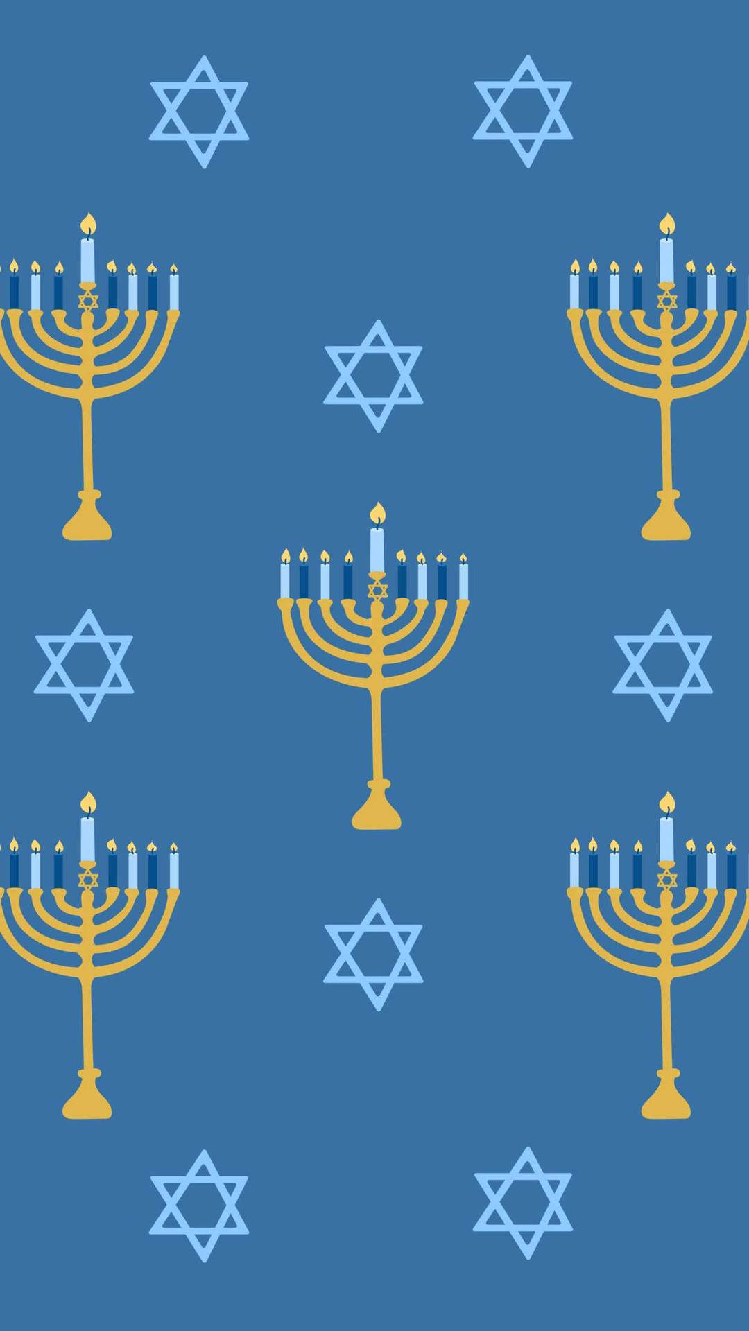 Hanukkah Menorah Star Pattern Wallpaper