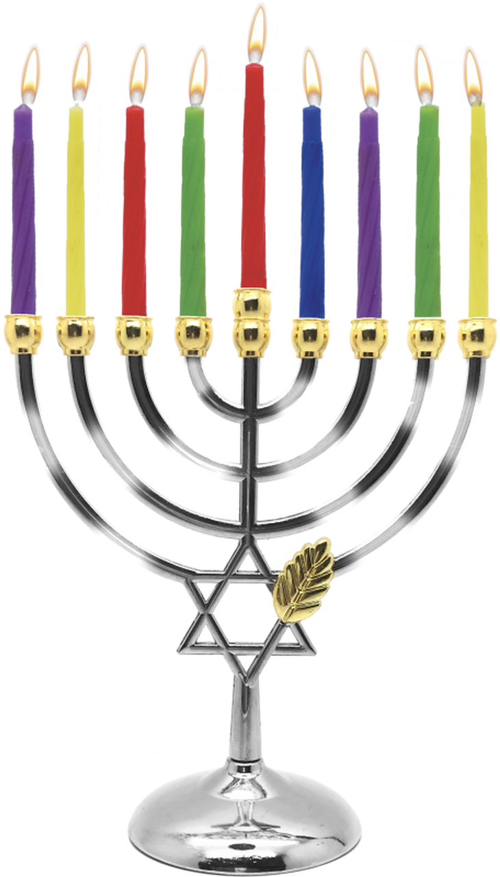 Hanukkah Menorahwith Lit Candles PNG