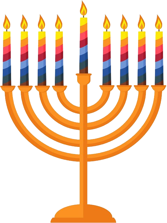 Hanukkah Menorahwith Lit Candles PNG