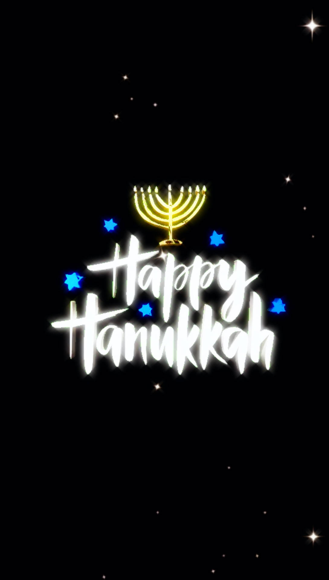 Hanukkah Neon Art Wallpaper