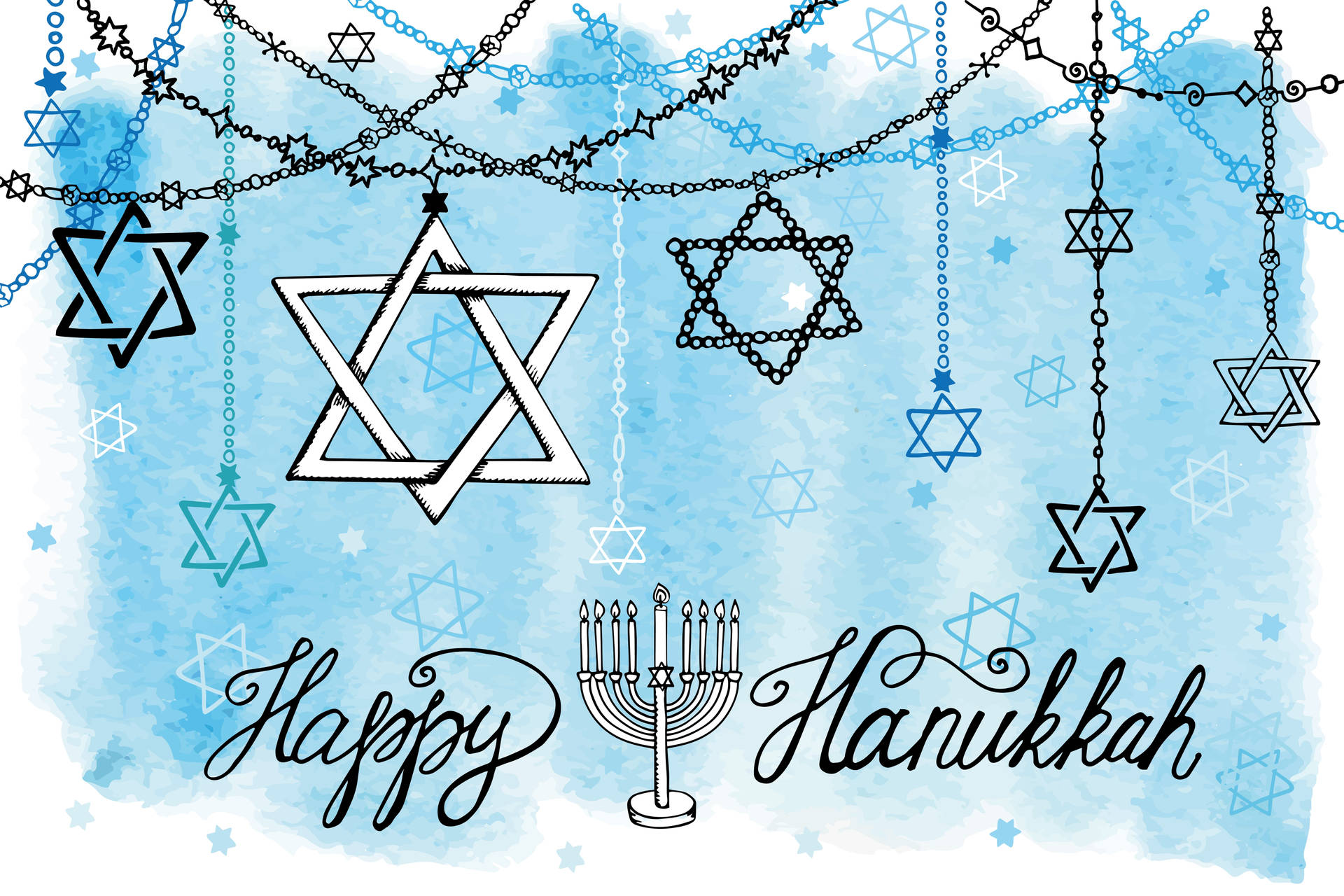 Hanukkah Stars Art Background
