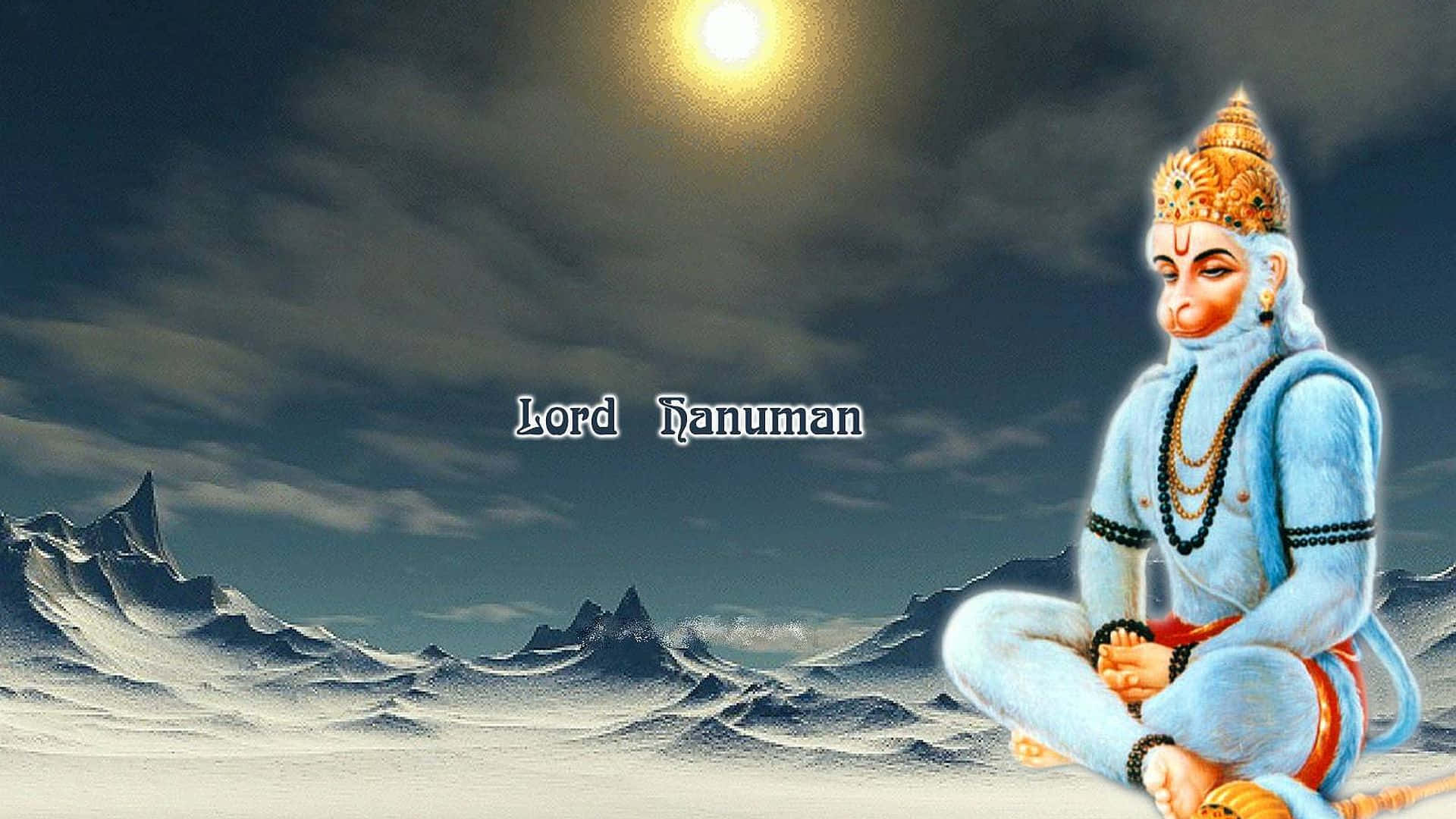 Divine Hanuman Amidst Snowy Peaks