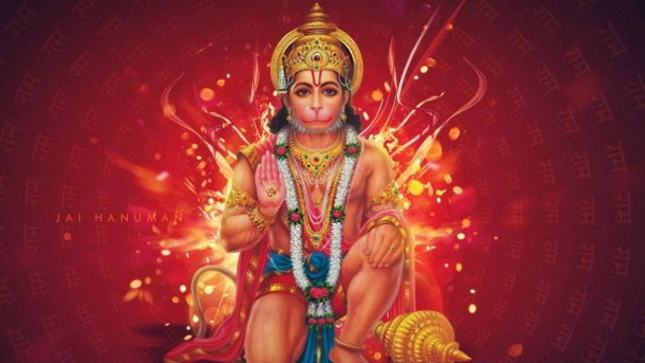 Hanuman Jayanti Ajoelhado Papel de Parede