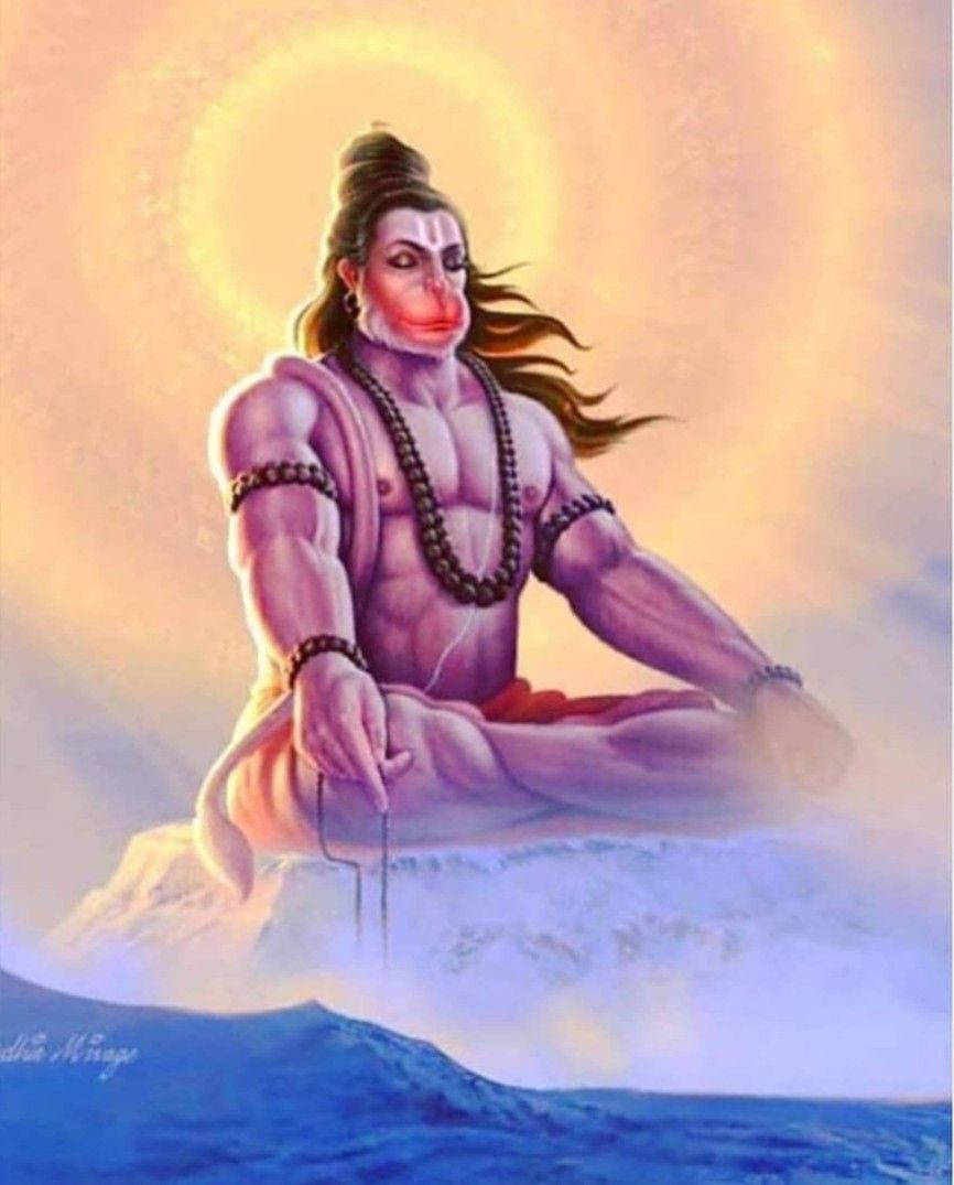 Download Hanuman Ji Hd Over Water Wallpaper | Wallpapers.com