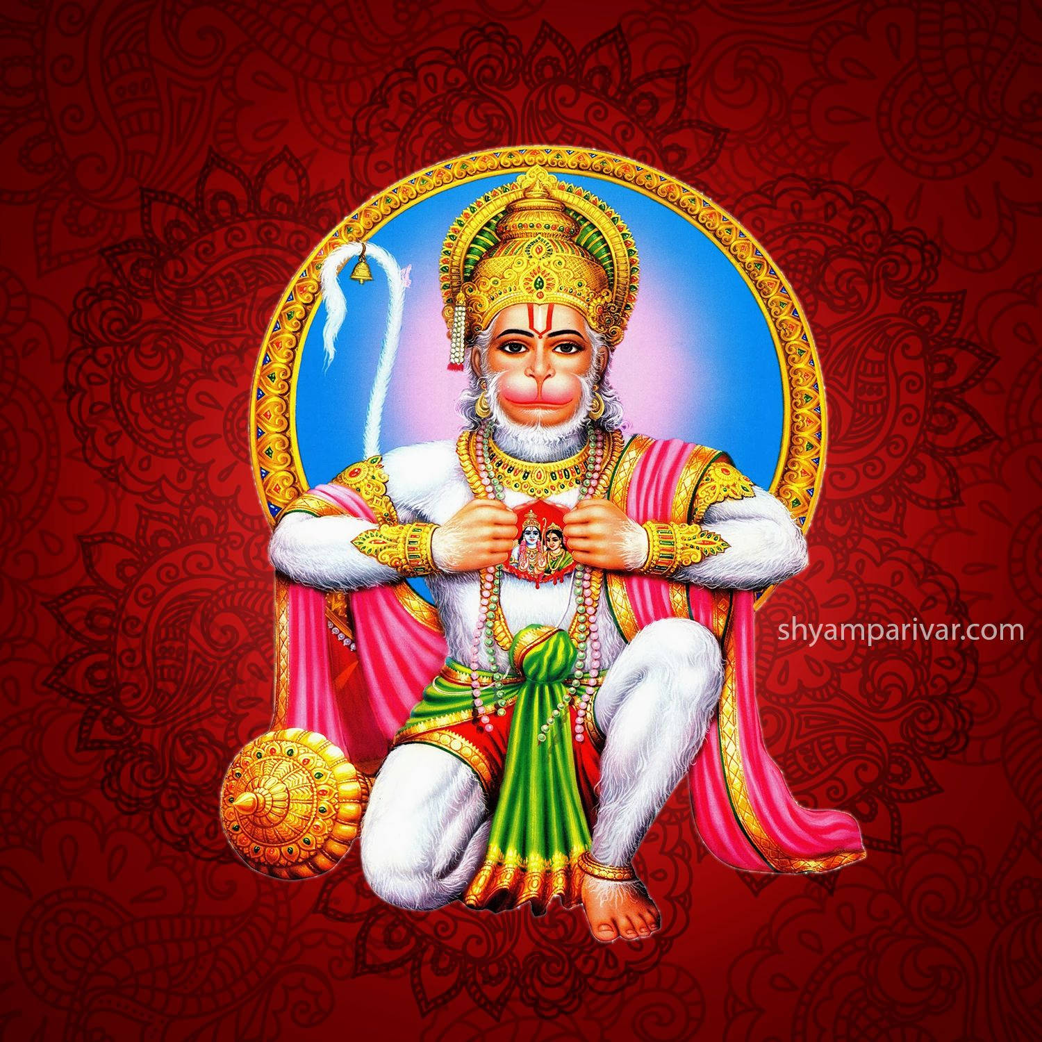 Hanuman Ji Hd Red Background Wallpaper