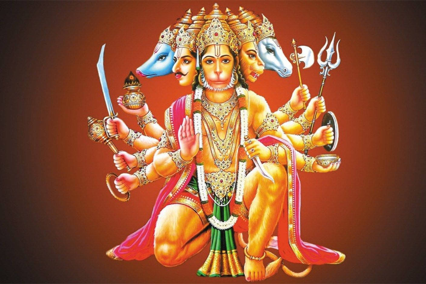 Hanuman Ji Hd With Weapons Wallpaper