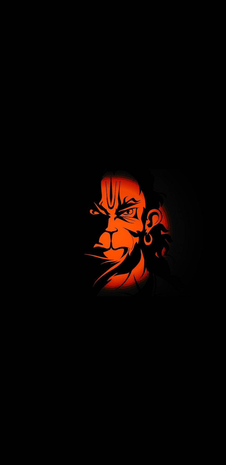 Hanuman Orange Art On Portrait 4k Hd