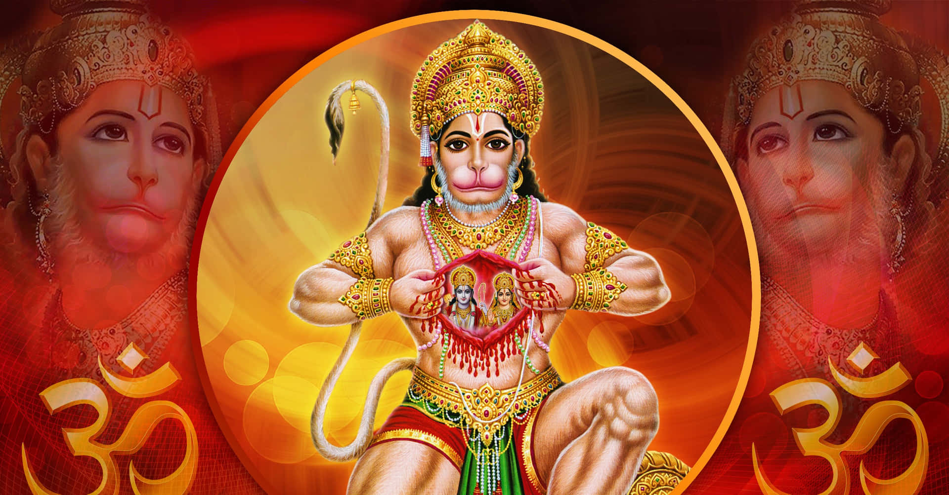 Hanuman Picture With Om Symbol