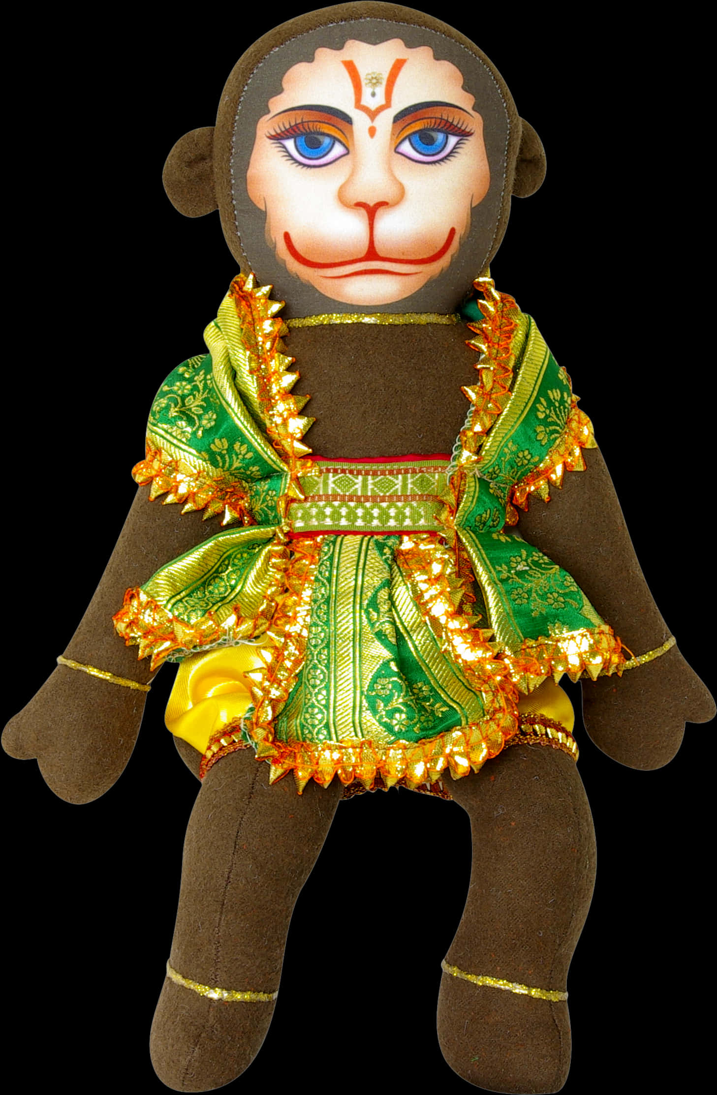 Hanuman Plush Doll Traditional Attire PNG