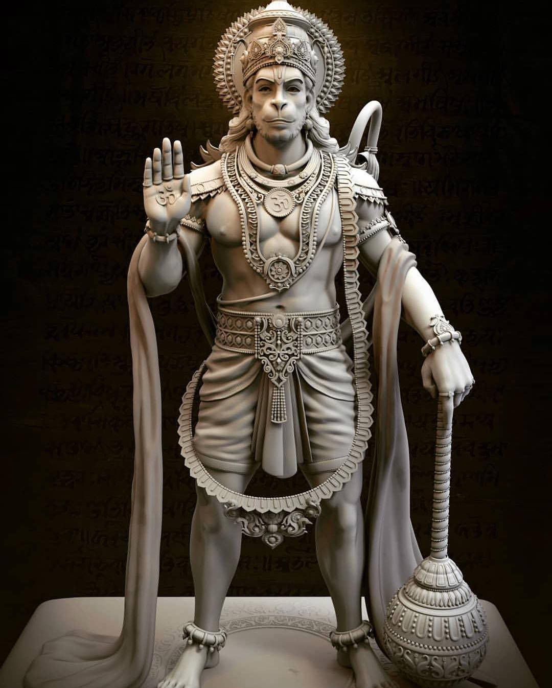 Hanuman White Statue 4k Hd