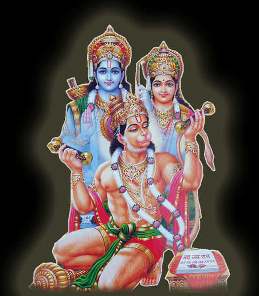 Hanuman Worshiping Ramaand Sita PNG