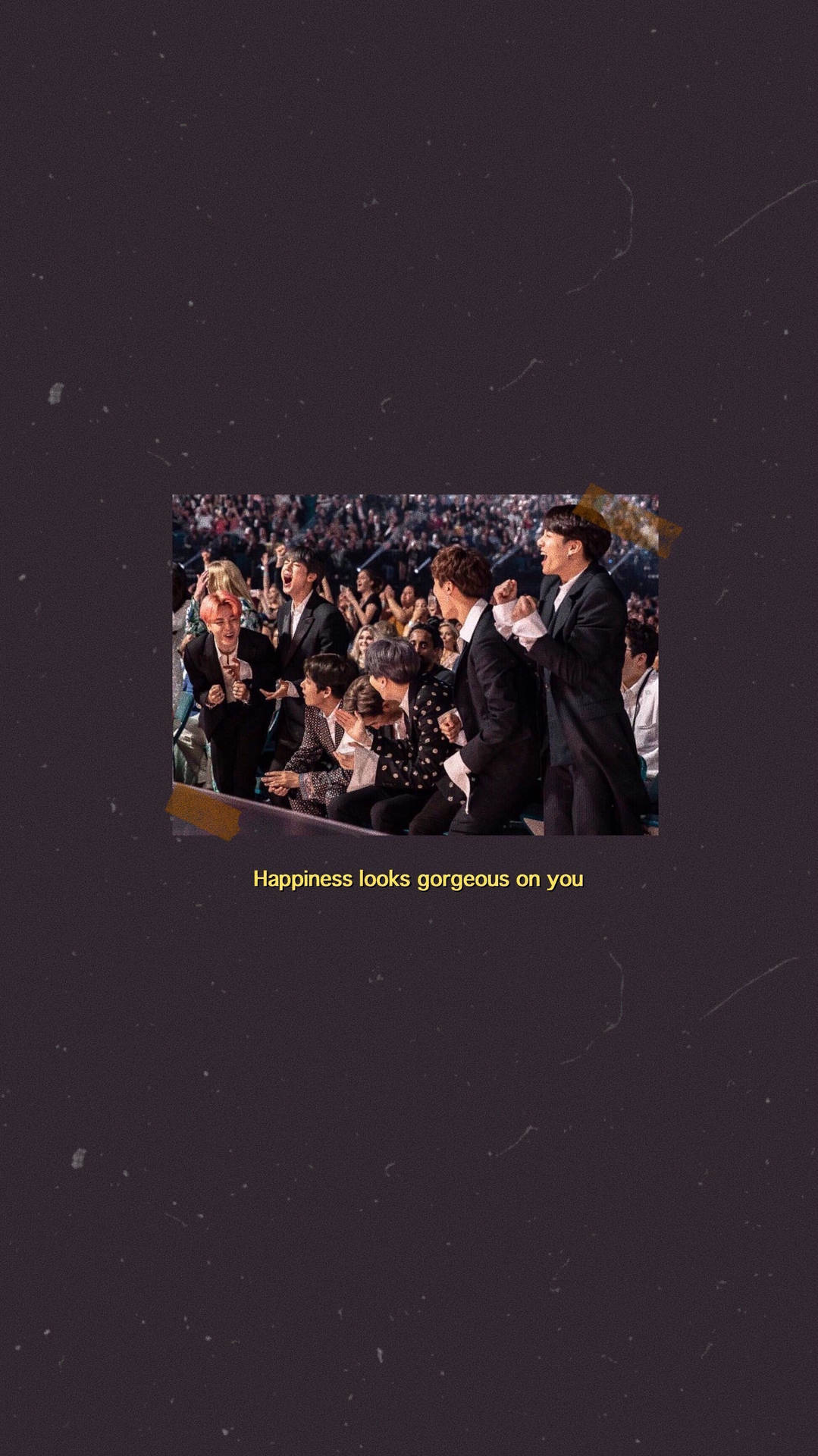 Happiness Lockscreen BTS Simple Dark Wallpaper