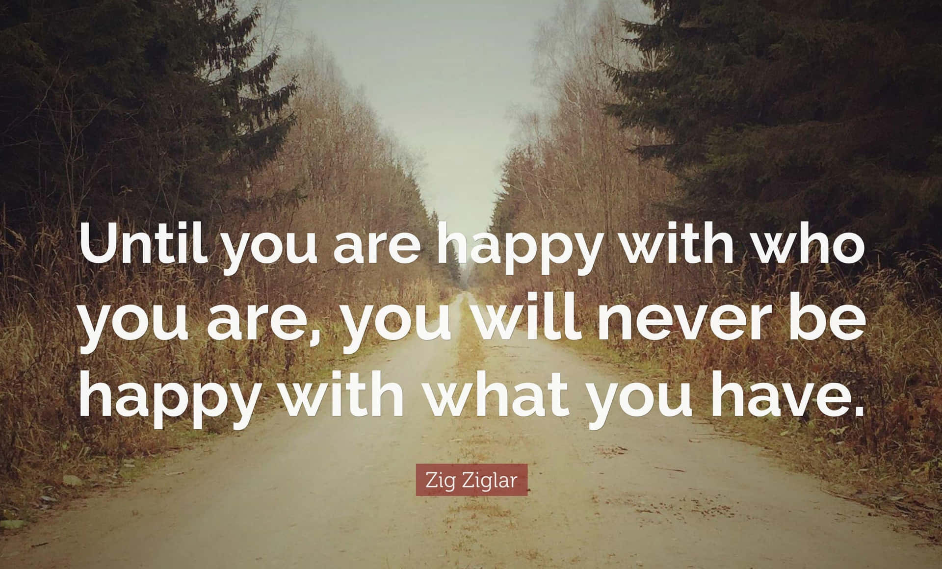Until You Are Happy With Who You Are, You Will Never Be Happy With What You Have