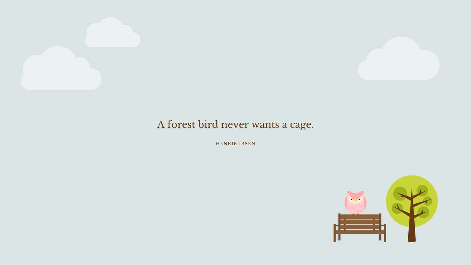 A Owl Sitting On A Bench With A Quote Wallpaper