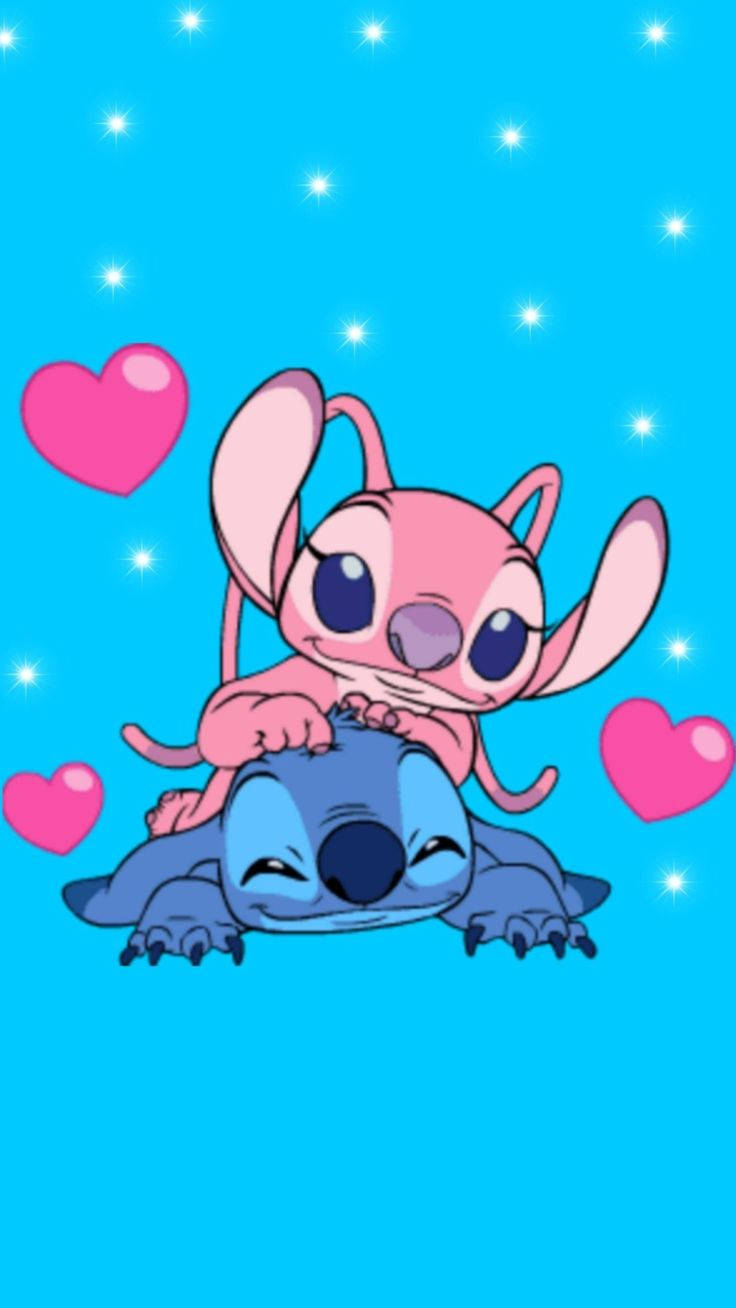Happy Angel And Stitch Phone Wallpaper