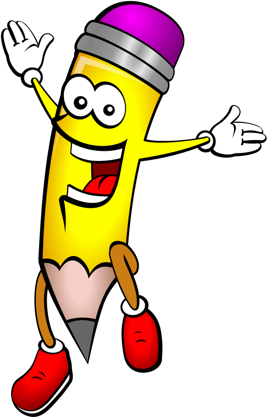 Happy Animated Pencil Clipart PNG