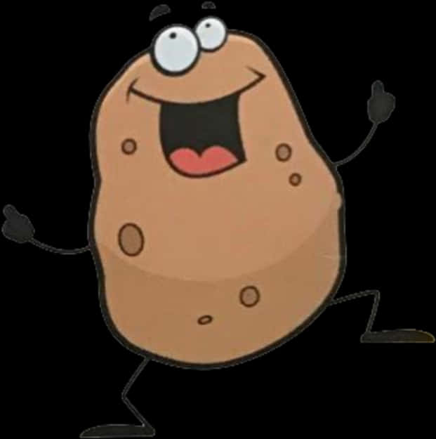 Happy Animated Potato Character PNG