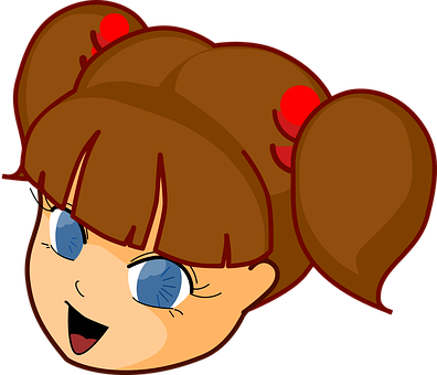 Happy Anime Girl Cartoon PNG