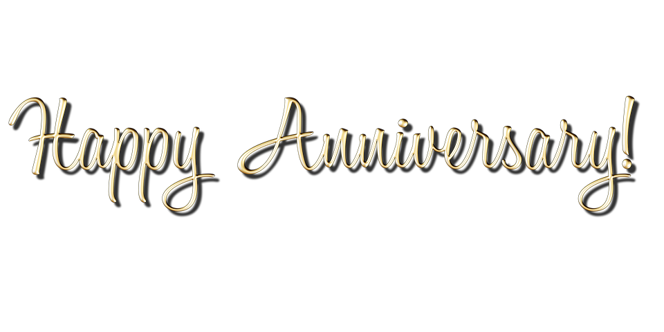 Happy Anniversary Golden Script PNG