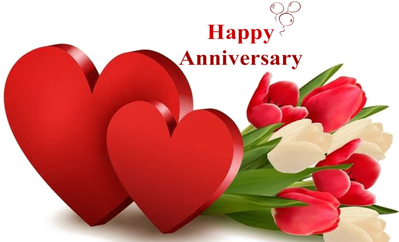 Happy Anniversary Heartsand Tulips PNG