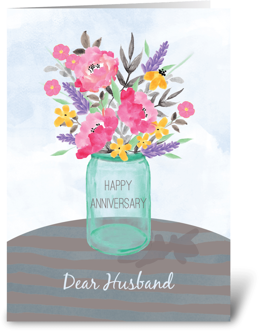 Happy Anniversary Husband Card PNG