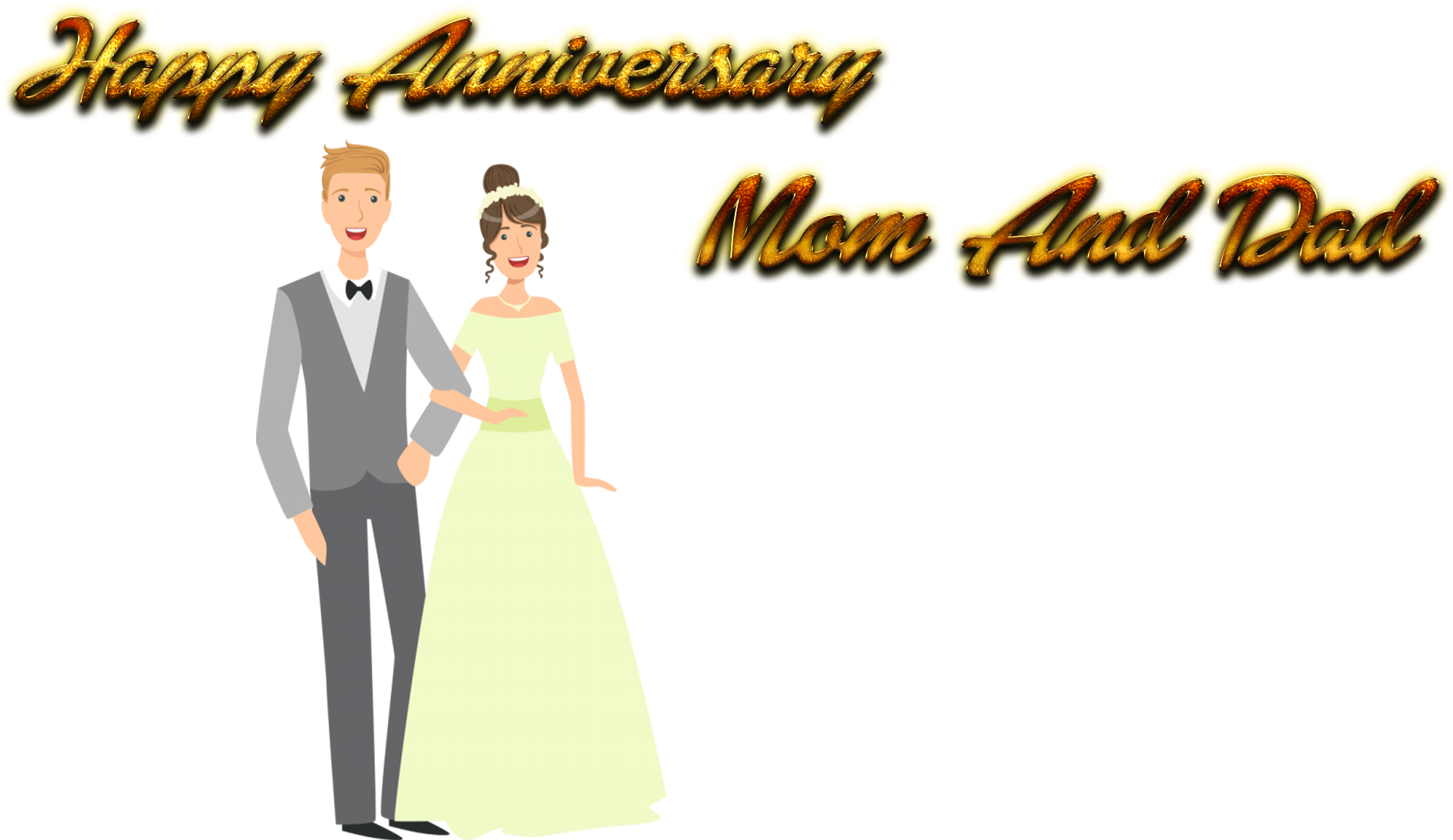 Download Happy Anniversary Mom And Dad Cartoon | Wallpapers.com