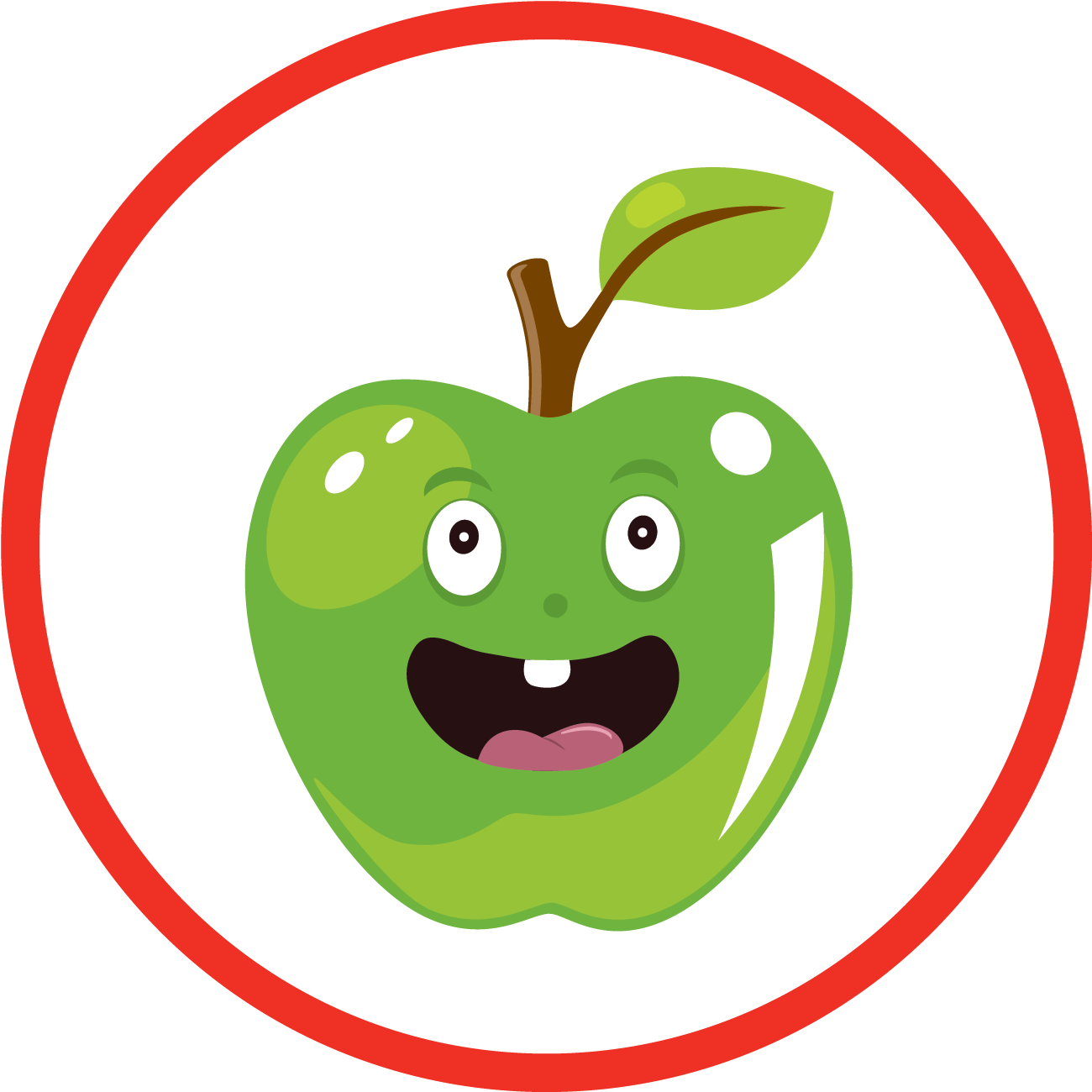 Happy Apple Cartoon Character PNG