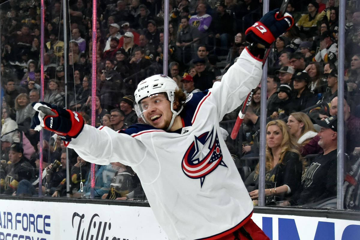 Happy Artemi Panarin Arms Up Background