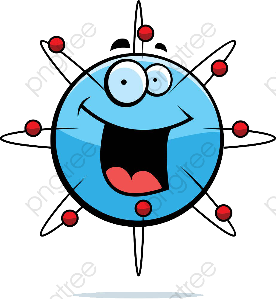 Happy Atom Cartoon Illustration PNG