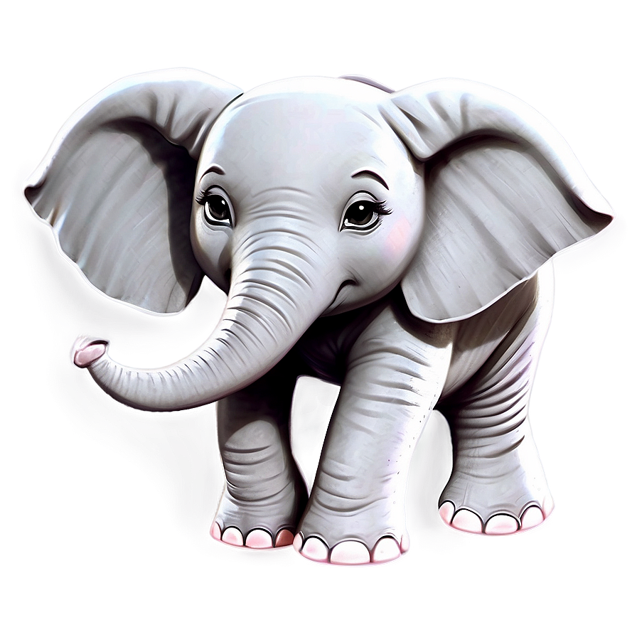 Happy Baby Elephant Design Png 06122024 PNG