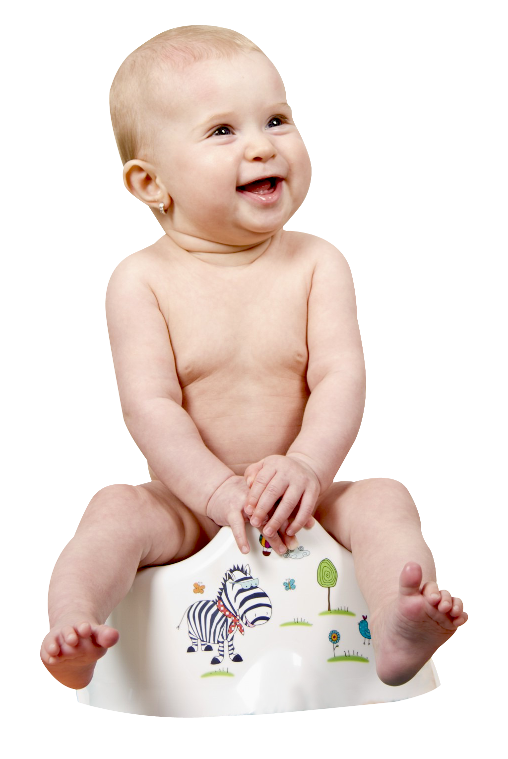 Happy Baby On Potty Chair PNG