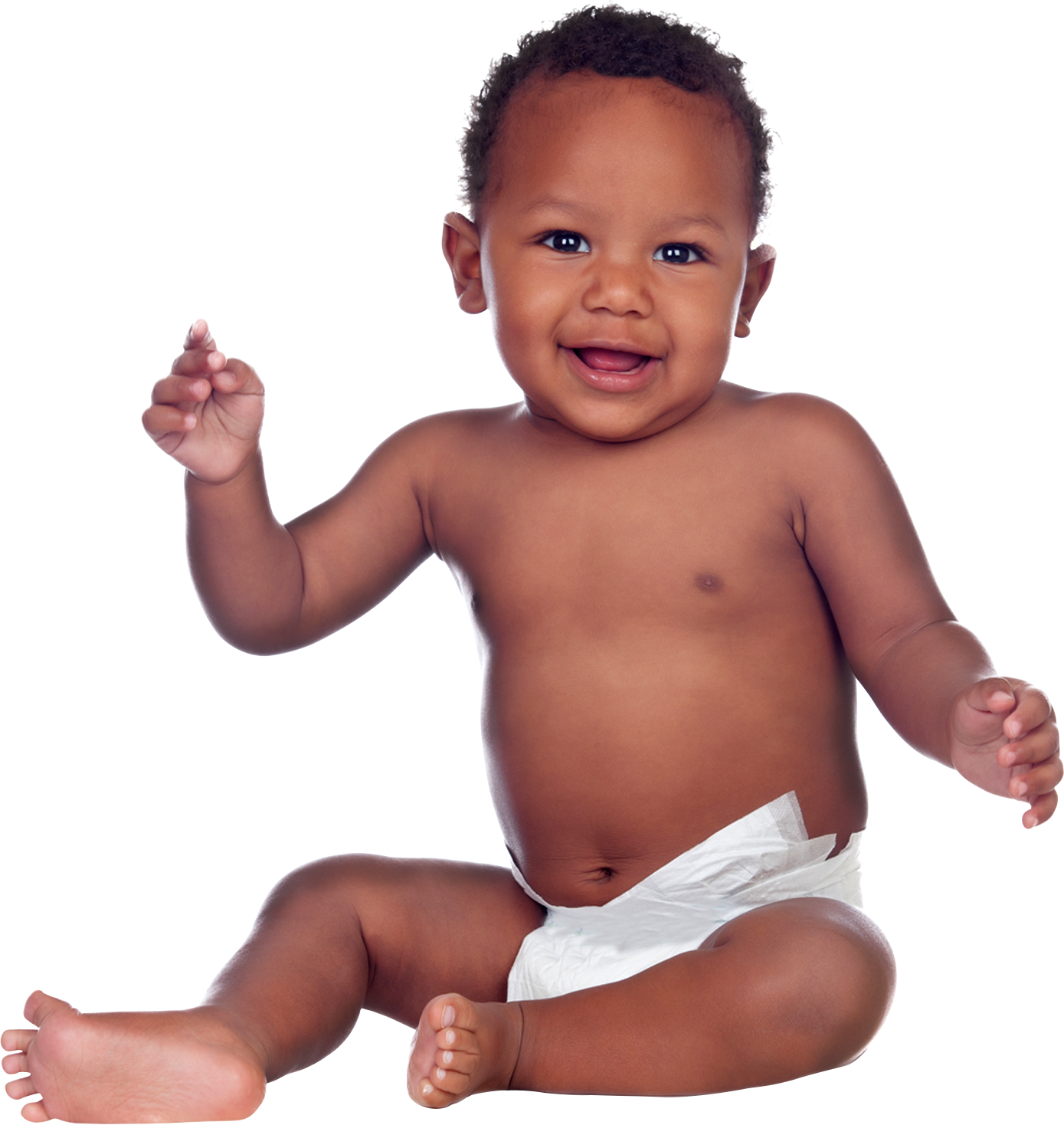 Happy Baby Smiling In Diaper PNG