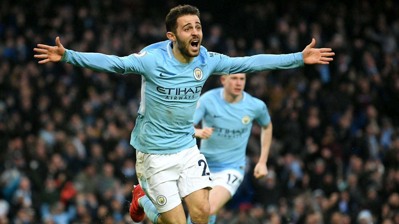 Happy Bernardo Silva Running With His Arms Out Wallpaper