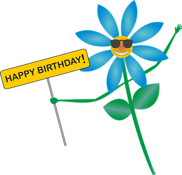 Happy Birthday Animated Flower PNG