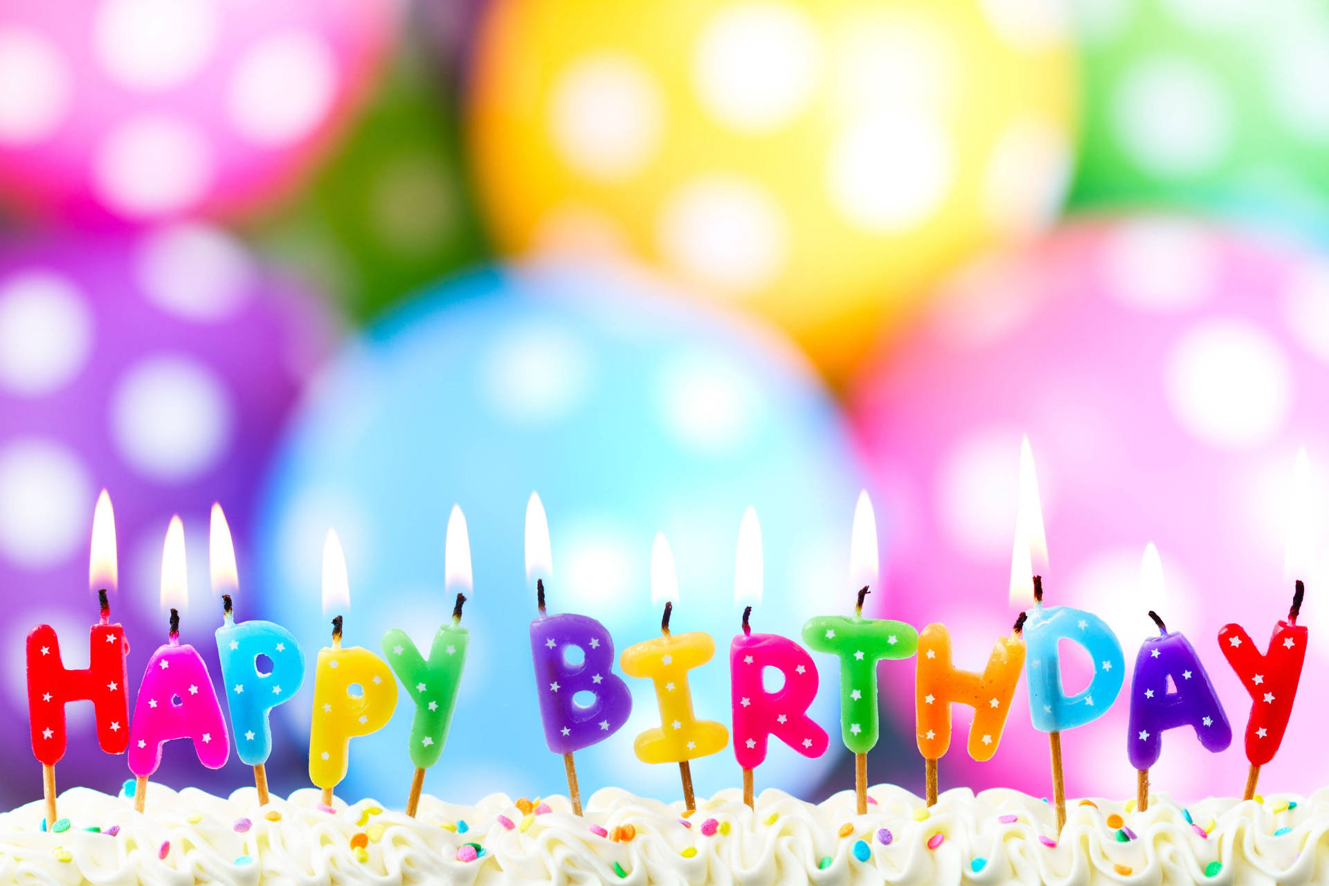 Happy Birthday Background Cake Balloons Wallpaper