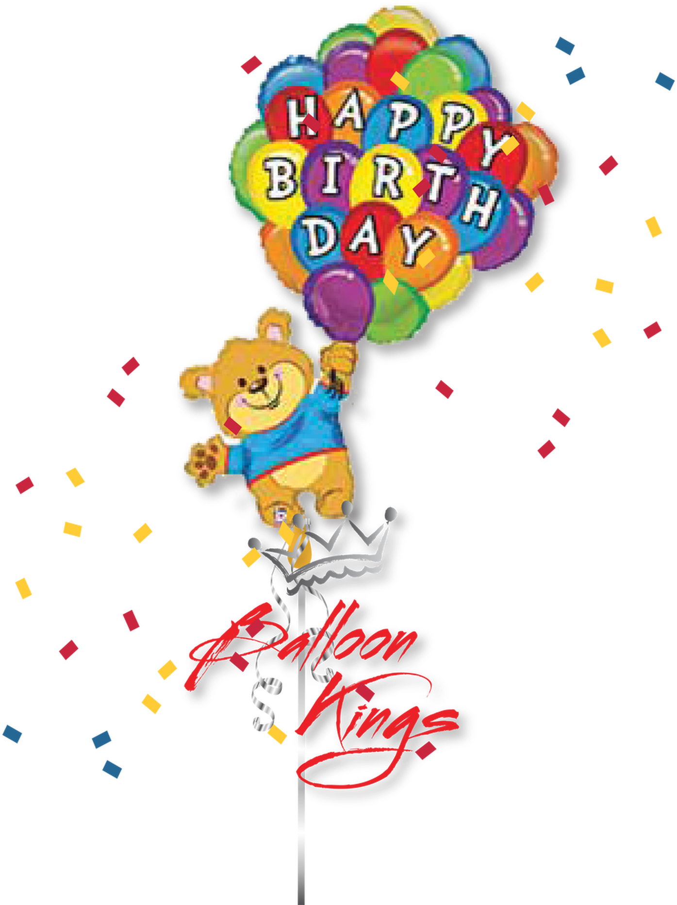 Happy Birthday Bear Balloon Bouquet PNG