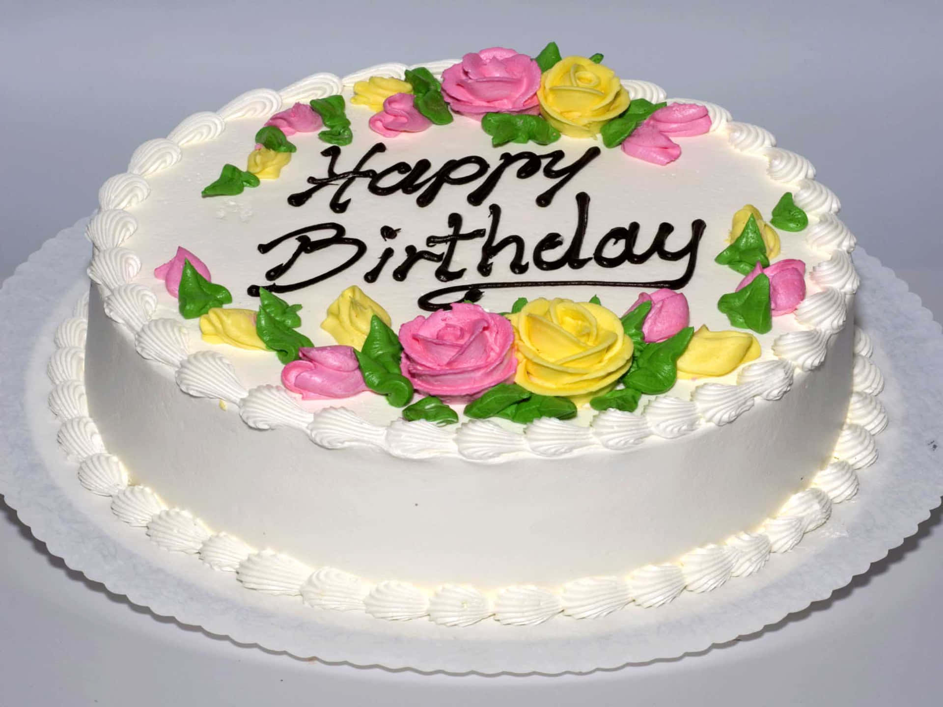 Scrumptious Happy Birthday Cake with Colorful Candles