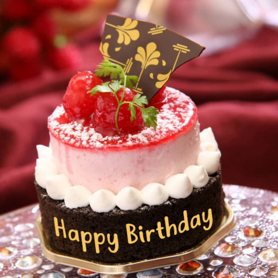 Delectable Happy Birthday Cake with Gorgeous Decoration