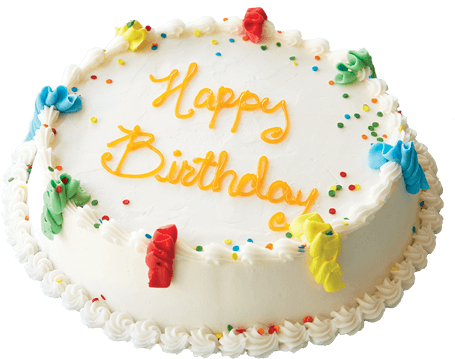 Happy Birthday Cake Decorated With Colorful Icing PNG